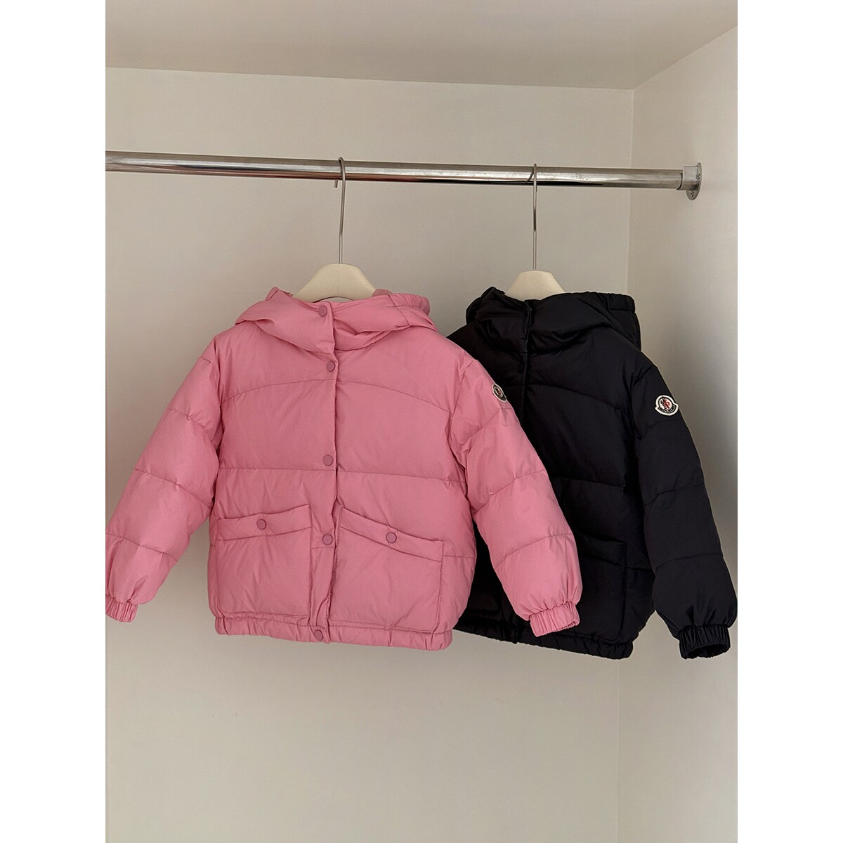 秋冬儿童防寒服休闲加厚经典款面包服羽丝绒丝童装连帽外套