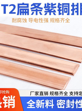 T2紫铜排紫铜条红铜板扁方红铜排接地铜排紫铜板纯铜条镀锡铜棒t2
