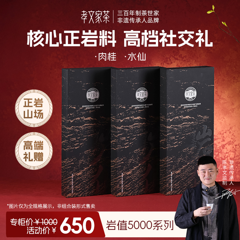 孝文家茶岩值5000肉桂武夷岩茶大红袍水仙乌龙茶叶礼盒装 单盒