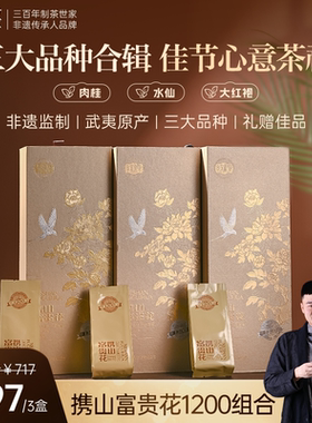 【茶叶礼盒】孝文家茶富贵花1200武夷岩茶肉桂茶大红袍茶叶乌龙茶