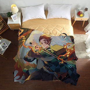 夏季二次元动漫猎鬼人纯棉夏凉被单双人学生薄被子全棉加大空调被