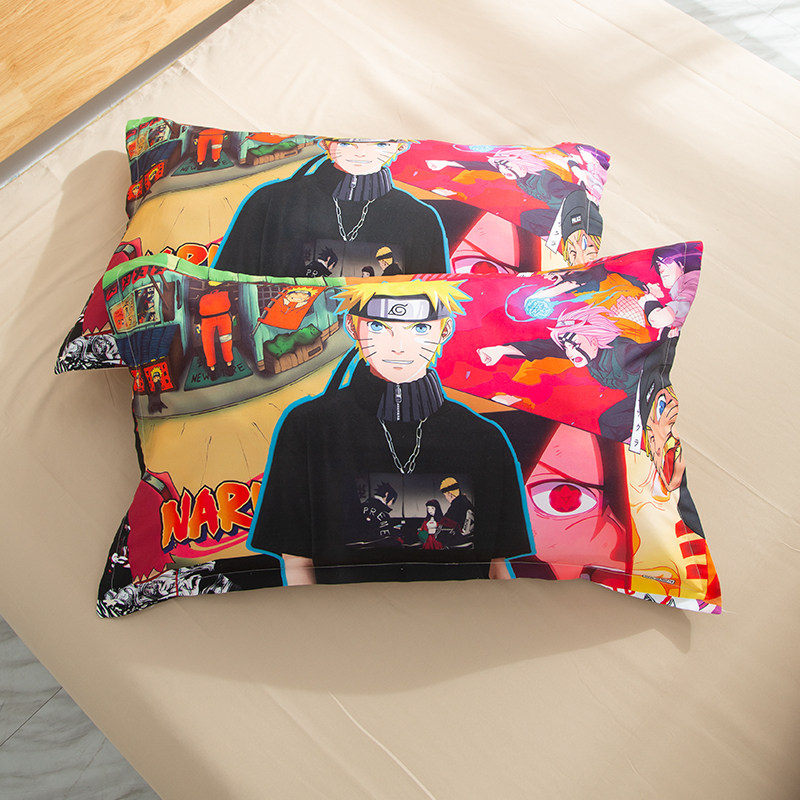 卡通动漫火影鸣人儿童枕套男孩单人学生枕头罩子高清印图枕袋一个