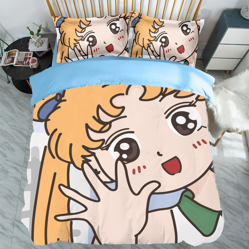 二次元动漫美少女战士露娜床笠款四件套1.8女生学生宿舍床单3件套