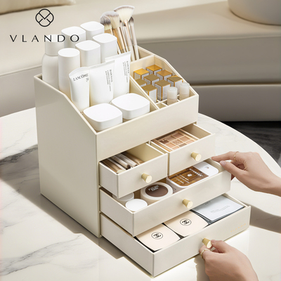 唯兰朵化妆品收纳盒新款高级感桌面护肤防尘家用大容量分格化妆台