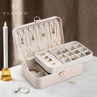 VLANDO唯兰朵2025年新款首饰盒高档精致黄金珠宝耳环项炼收纳盒子
