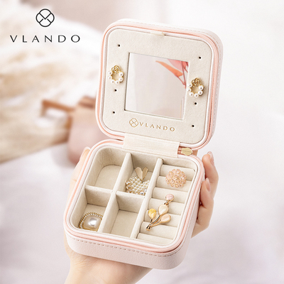 VLANDO唯兰朵旅行首饰盒小型耳环耳针戒指手饰收纳盒可携式精致