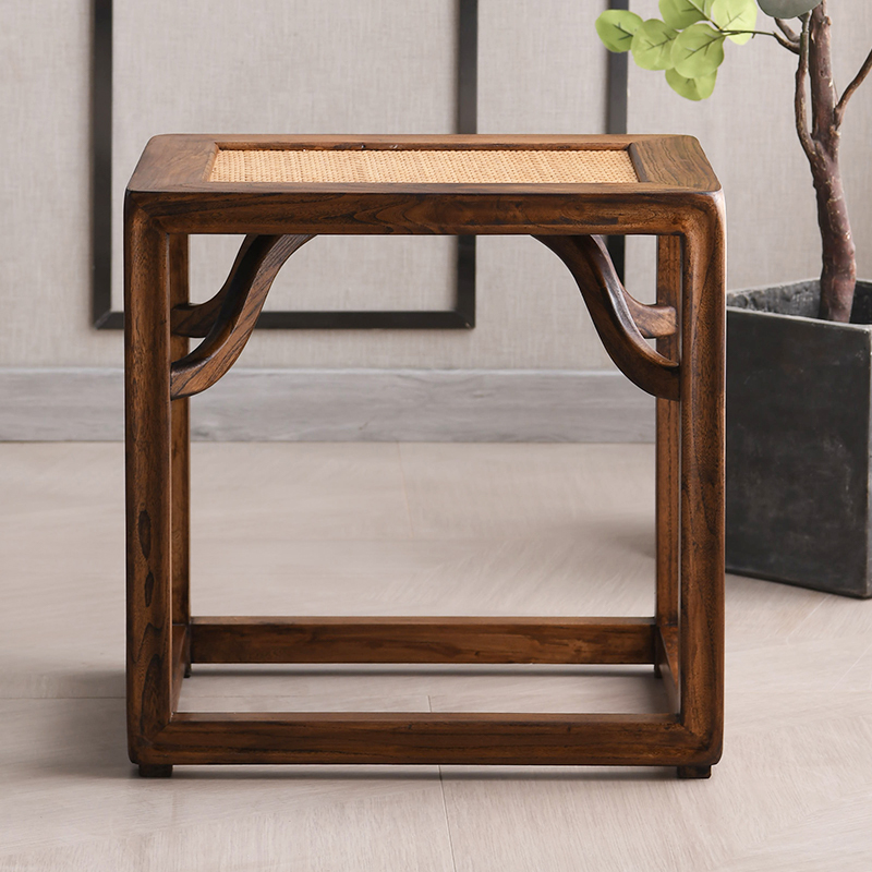 藤席坐面凳子兢韵社霸王怅榫卯体