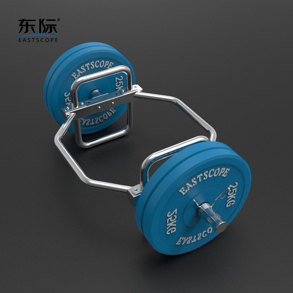 东际不锈钢大环形奥杆杠铃杆助力专业健身器材硬拉耸肩提拉六角杠