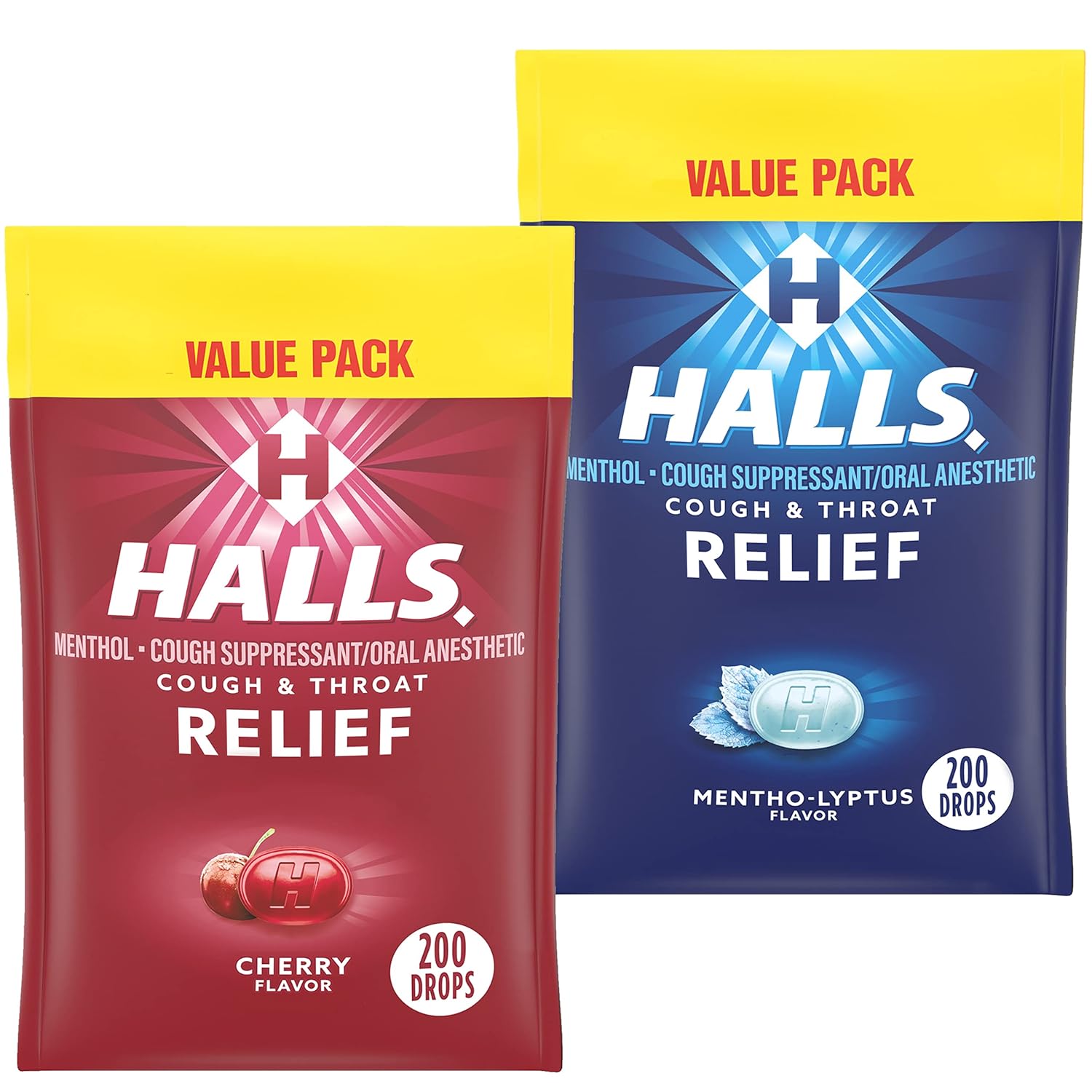 美国直邮HALLS Relief原产多种口味规格 润喉糖喉咙含片清新口气