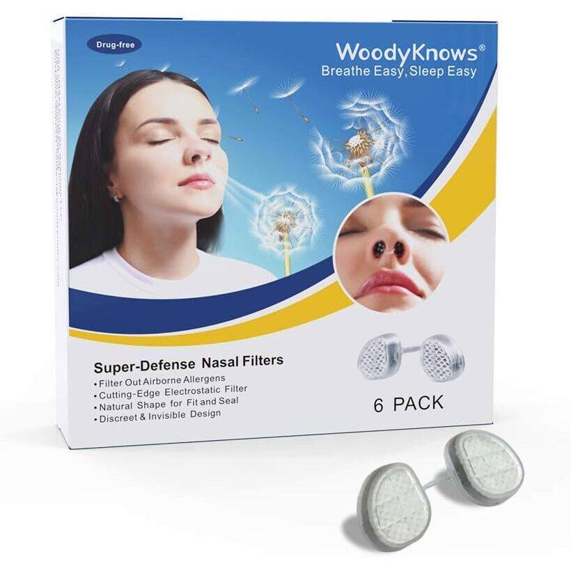 美国直邮 WoodyKnows Super-Defense防御鼻过滤器窦鼻噻缓解窄6只