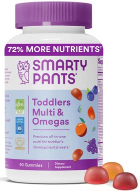 美国直邮SmartyPants儿童幼儿少年复合多种维生素软糖 含omega3