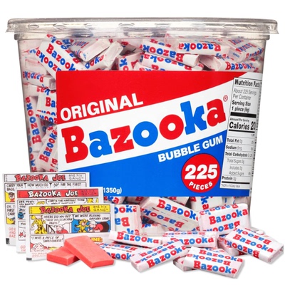 美国直邮Bazooka 粉色咀嚼泡泡糖 儿童礼物有趣的节日圣诞袜