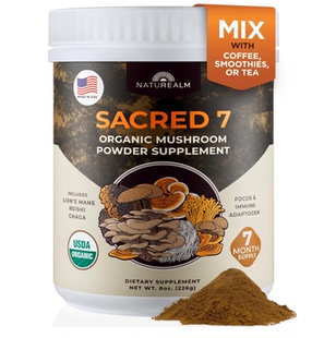 美国直邮Naturealm Sacred 7 Organic Mushroom 有机蘑菇粉补充剂