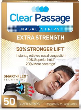 美国直邮 Clear Passage改善睡民打鼾缓解和过敏鼻噻黑色50片/盒