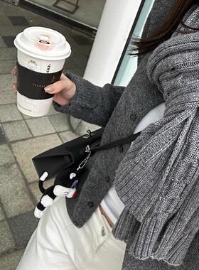 高档100%羊毛围巾女冬季加厚羊绒高级感2024新款驼色披肩纯色灰色