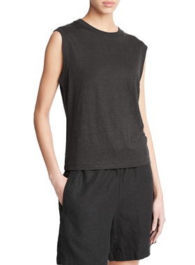 EF女士背心针织纯汉麻重磅210克重健身背心吸湿透气抗菌抑菌清爽