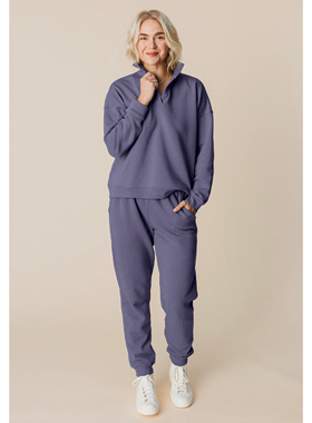 冬季女士加厚带绒毛卫衣polo领长袖100%有机棉绒毛也是全棉保暖