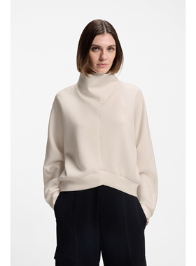 初春女士高领卫衣针织有机棉弹力带全棉绒毛亲肤保暖