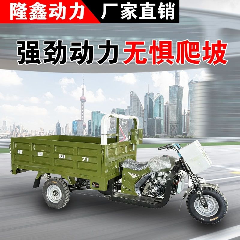 隆鑫动力加力王后桥燃油家用汽油摩托车货自卸载重王货运农用三轮