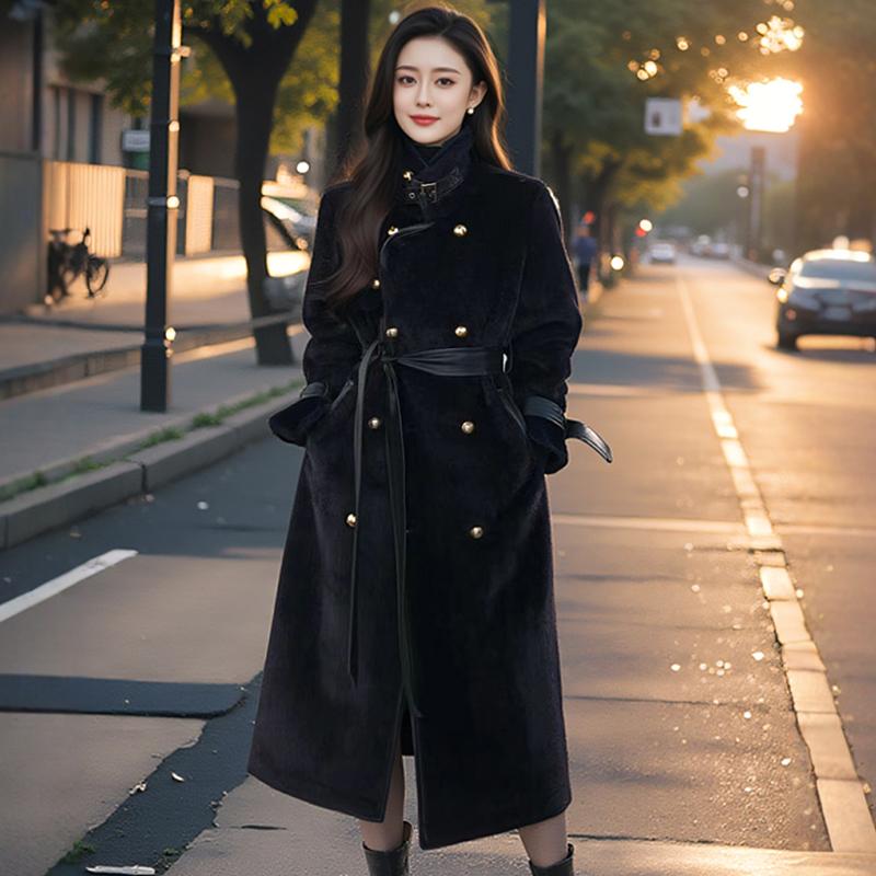 长款水貂绒皮草外套小香风