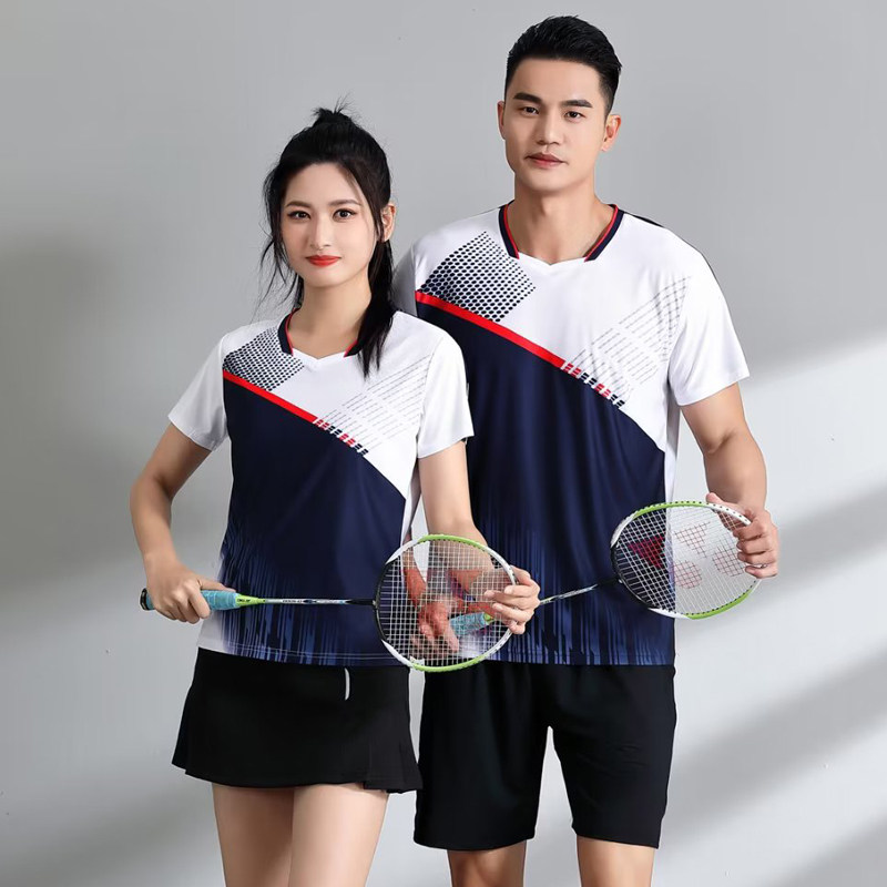2025新款羽毛球服女速干衣服运动套装男乒乓球上衣裙裤定制短裤夏