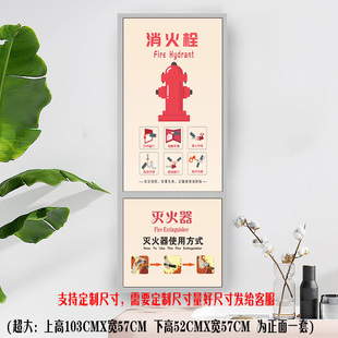 消防栓贴纸定制消火栓贴画幼儿园贴膜电学校自粘灭火器卡通贴K211