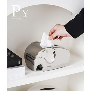 简约陶瓷纸巾盒收纳ins风高颜值卫生间抽纸盒客厅轻奢摆件家用