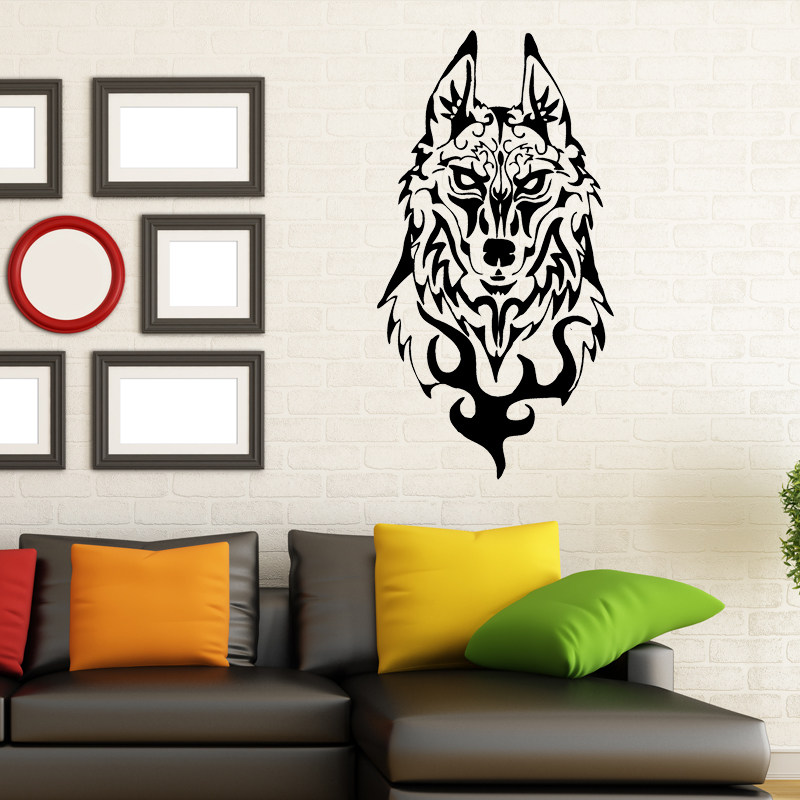 59款狼头狼道办公室贴墙画男生宿舍卧室房间客厅装饰贴纸壁纸自粘