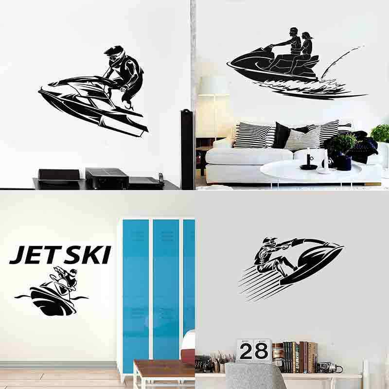 水上摩托艇喷气式滑艇贴画Jet Ski贴纸海边运动俱乐部装饰墙贴