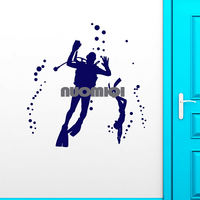 80 types of Scuba Diving wall stickers Underwater Free Diving stickers Scuba Diving Bathroom Glass stickers thumbnail 8
