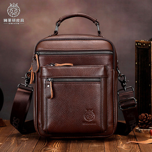 2026新款头层牛皮男士单肩包真皮大容量斜挎包商务高级感休闲背包