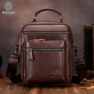 2025新款 单肩包真皮大容量斜挎包商务旅行包休闲背包 头层牛皮男士