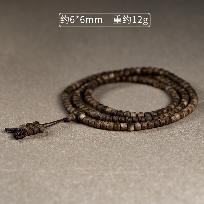 베트남 나트랑 녹색 AGARWOOD 팔찌 충실도 오래된 재료 체스 NAN AGARWOOD 부처님 비즈 여성과 남성 배럴 구슬 나무 팔찌