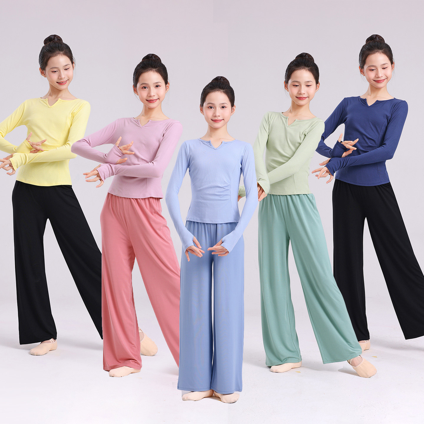 儿童舞蹈练功形体训练服芭蕾舞现代舞蹈老师中国舞民族舞服长短袖