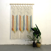 饰遮挡半遮光民宿挂饰窗帘 棉线装 手工编织挂毯门帘 风水帘隔断