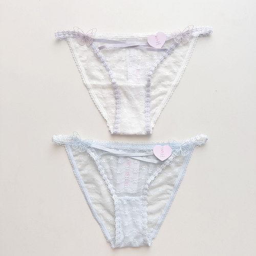 68内衣可爱立体小蝴蝶前交叉细带