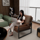 北欧单人沙发椅意式 轻奢小户型客厅休闲商务洽谈接待懒人沙发座椅