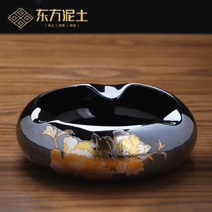 可定制家用陶瓷办公室茶室客厅茶几实用烟灰缸装 饰品摆件 创意个性
