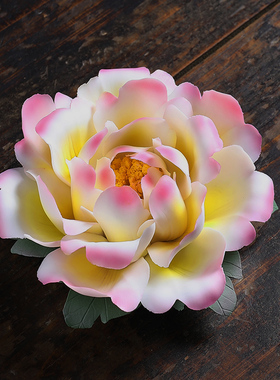 陶瓷手捏牡丹瓷花禅意香插摆件客厅茶室茶桌博古架中式装饰工艺品