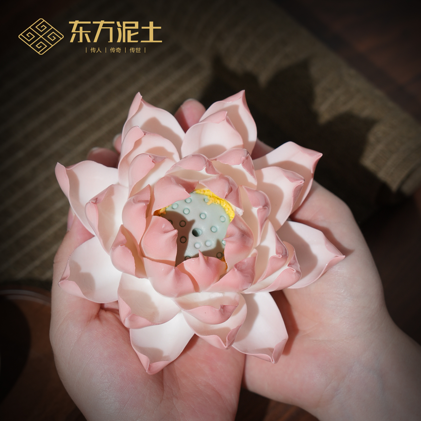 非遗手工瓷花莲花香插