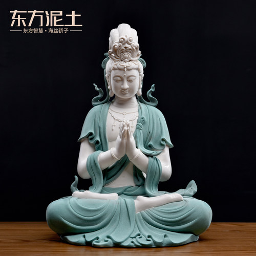 许景辉作品合掌观音中式禅意雕塑