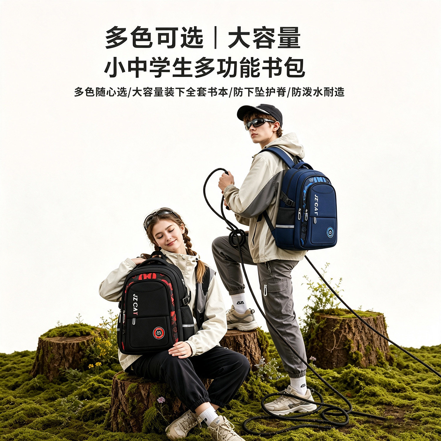 新款小学生书包男1-3-6年级大容量女孩初高中生减负护脊双肩背包