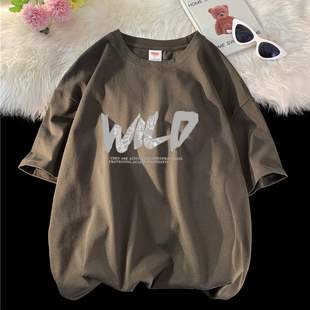 夏季青少年男生5分短袖t恤男胖潮牌潮流高中初中学生纯棉百搭大码