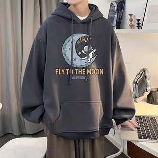 春秋季连帽衫卫衣外套宽松薄款青少年男初中生带帽上衣服潮牌美式