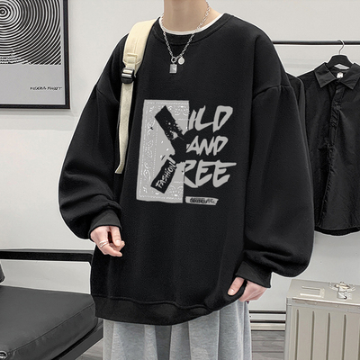 秋季青少年男生卫衣潮牌不带帽