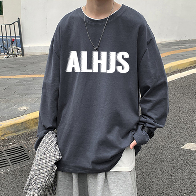 秋季男士长袖纯棉t恤简约百搭