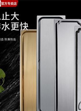 潜水艇地漏加长卫生间长条淋浴房精铜防臭长方形 LTKC50-30C 如意