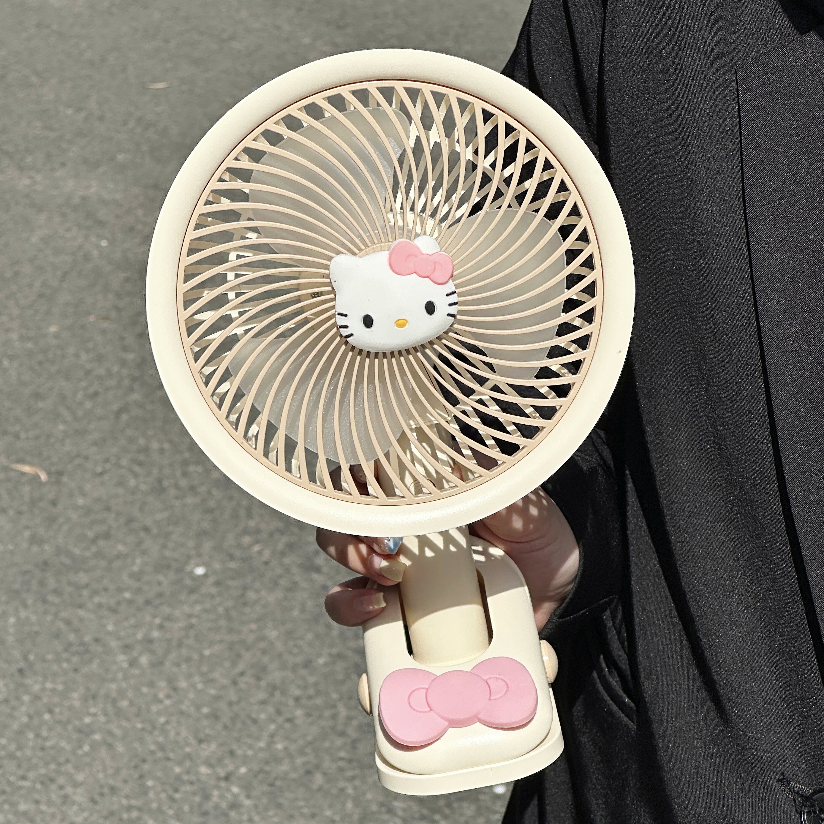 HelloKitty小风扇夹式宿舍床头静音usb充电办公室桌面可夹电风扇