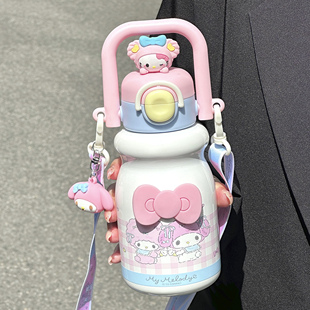 三丽鸥保温杯女生可爱小奶杯子保冷可斜挎便携大容量儿童吸管水杯