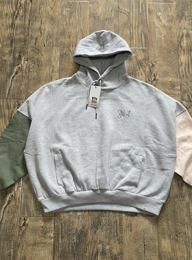 原D女款美式街头潮牌STK宽松落肩连帽蝙蝠袖休闲百搭加绒卫衣帽衫